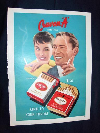 CIGARETTES CRAVEN "A" -   Pub. Magazine Année ´ 60 (P44) - Advertising