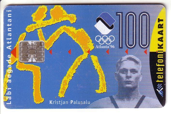 USED ESTONIA PHONECARD 1996 - ET0036 -  Olympic Winner -  Kristjan Palusalu - Estonie
