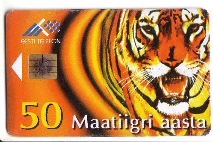 USED ESTONIA PHONECARD 1998 - ET0075 - The Year Of Earth Tiger - Estonie