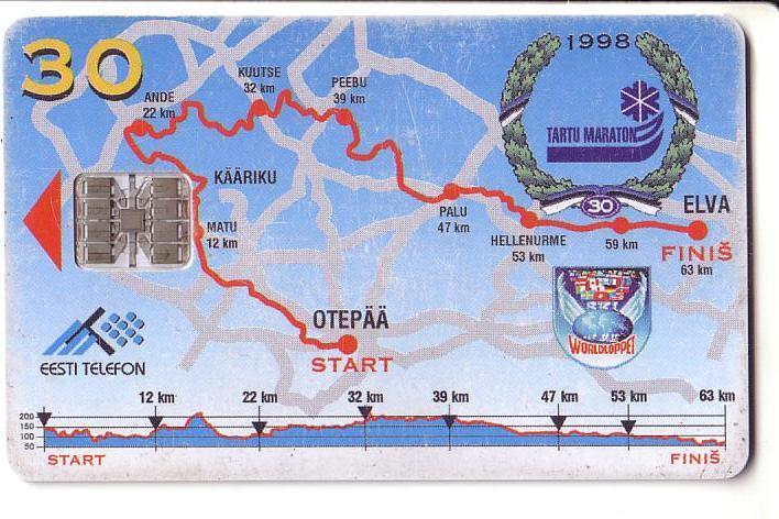 USED ESTONIA PHONECARD 1998 - ET0077 - The Marathon Of Tartu - Estonie