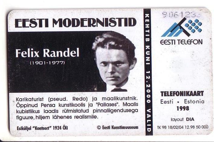 USED ESTONIA PHONECARD 1998 - ET0100 - Estonian Modernism 50 - Estonie