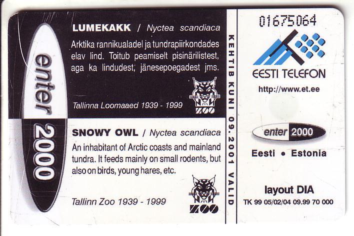 USED ESTONIA PHONECARD 1999 - ET0115 - Snowy Owl - Estland