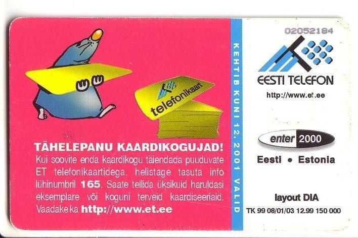 USED ESTONIA PHONECARD 1999 - ET0120 -  Collect Cards - Estonia