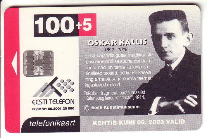 USED ESTONIA PHONECARD 2001 - ET0147 - Oskar Kallis - KALEVIPOEG - Estonia