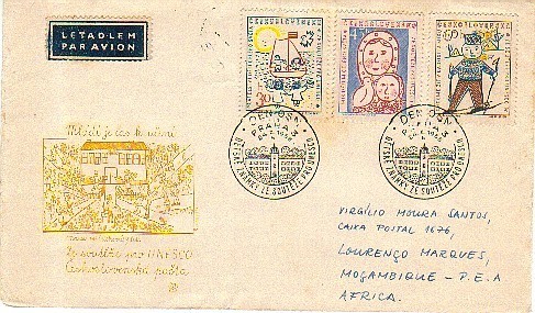 Carta Checoslovaquia UNESCO 1958 - Brieven En Documenten