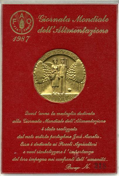 Medaglia In Bronzo - FAO Rome 1987 - Giornata Mondiale Dell´Alimentazione - W - Altri & Non Classificati