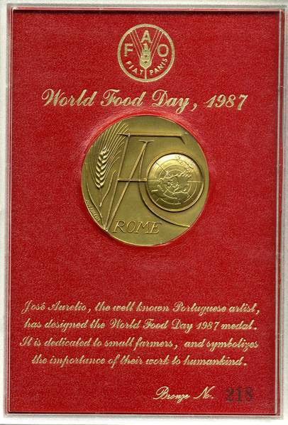 Medaglia In Bronzo - FAO Rome 1987 - Giornata Mondiale Dell´Alimentazione - W - Altri & Non Classificati