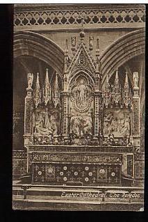 Jolie CP Ancienne Angleterre Exeter The Reredos Autel Dans La Cathédrale Religion TP 140 Roi Georges V Obl 1917 - Exeter