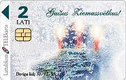 LATVIA CHRISTMAS PHONECARDS  !!!set Of 2 DIFFERENT Cards !!! (USED) - Lettland