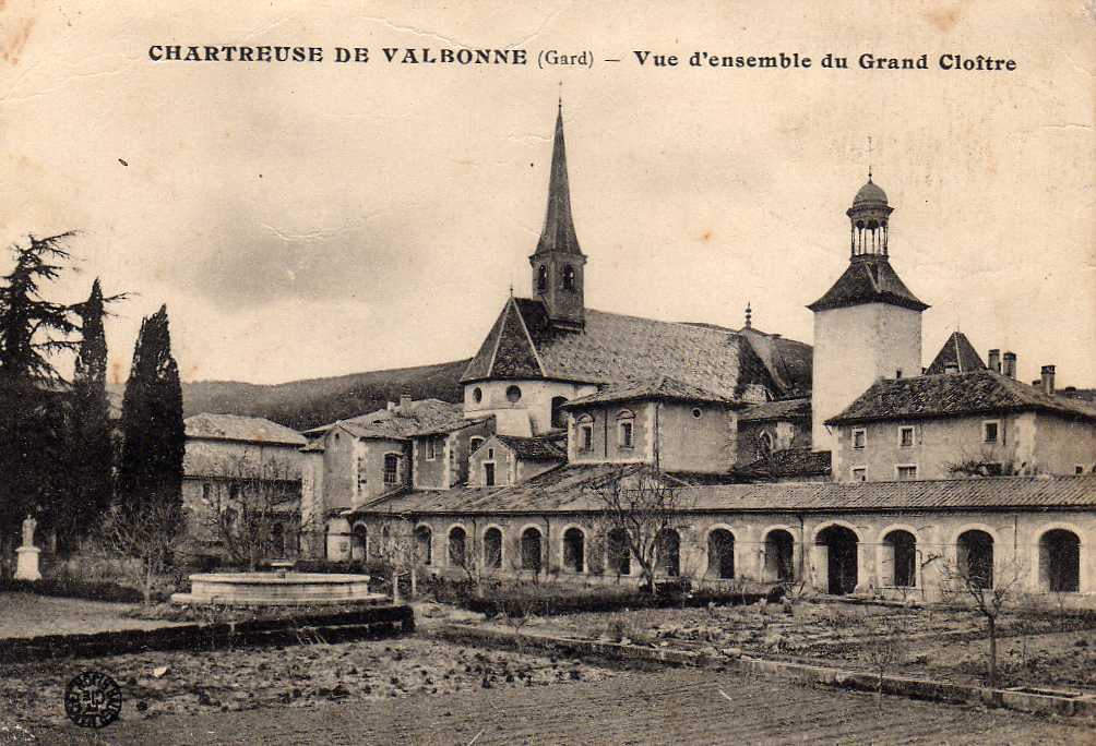 30 CHARTREUSE DE VALBONNE (envs Pont St Esprit) Vue D´Ensemble Du Grand Cloitre, Ed ?, 1916 - Autres & Non Classés