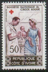 Ivory Coast - 1964 Red Cross. Scott 214. Used. Cancelled To Order With Full Gum - Autres & Non Classés