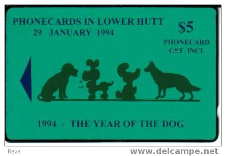 NEW ZEALAND   $5   PRIVATE  OVERPRINT  1994  YEAR OF THE DOG ANIMAL CHINESE ZODIAC  300  O N L Y !! MINT - Nouvelle-Zélande