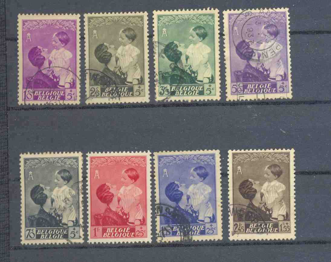 Belgie Ocb Nr :  447 - 454 Gestempeld (zie Scan) Lot 3 Nr 449 Met Scheur, Avec Dechirure - Usados