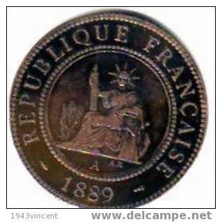 M 19 -- 1 CENT 1889 INDOCHINE - Trés Belle - - Otros & Sin Clasificación