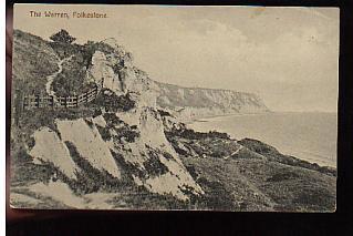 Jolie CP Ancienne Angleterre Folkenstone The Warren - CAD Du 26-7-1912 - Folkestone