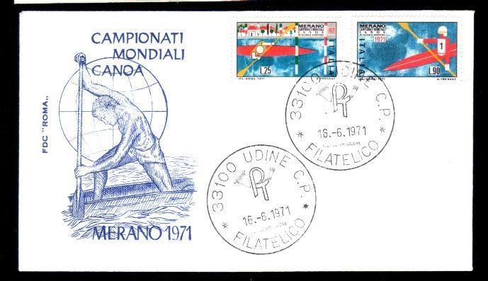 Italy Campionati Mondiali,Canoa, 1971,FDC. - Rudersport