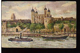 Jolie CP Ancienne Angleterre Londres The Tower Bateaux Sur La Tamise - A Circulée - Tower Of London