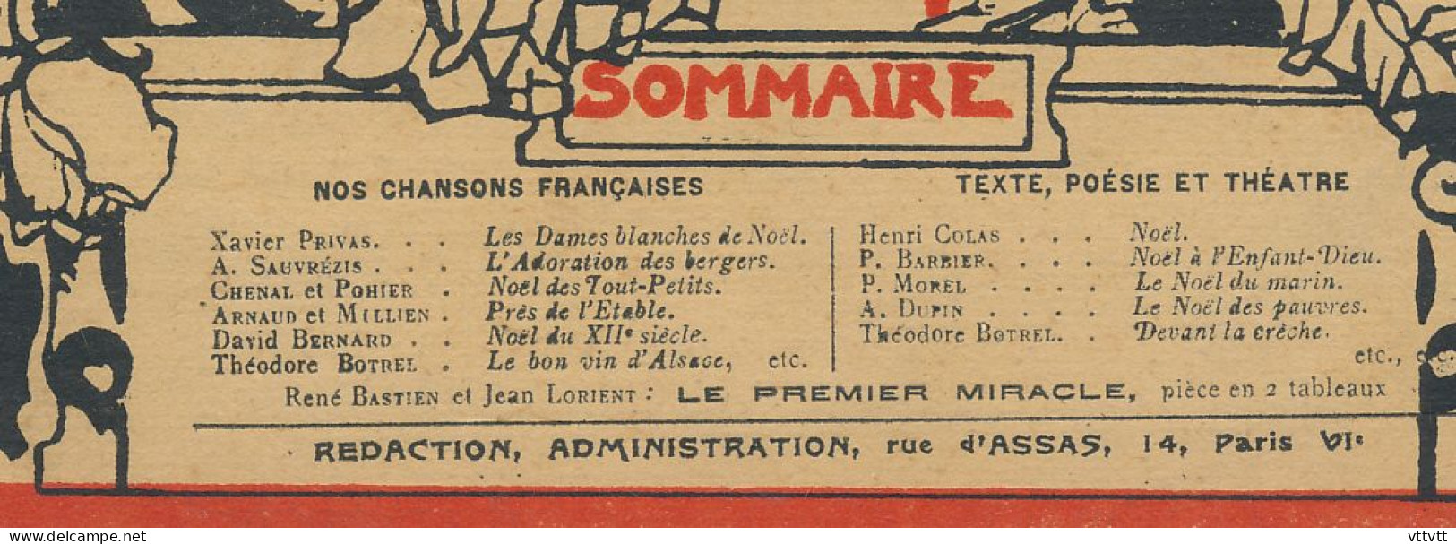 Musique : "Nos Chansons Françaises" N° 15, Décembre 1921. Sommaire : Voir Scan Et Description, Partition - Muziek