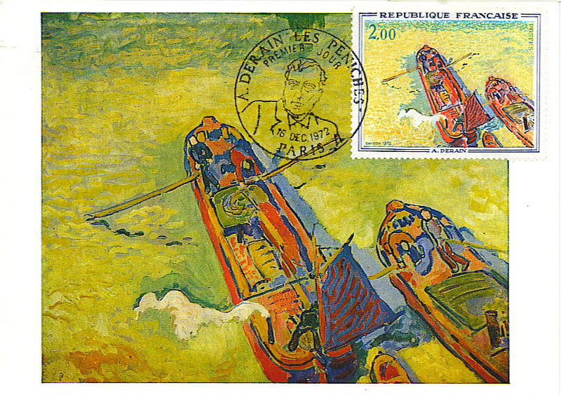 France : CM Oeuvre De André Derain "Les Deux Péniches 1904" Peinture, Bateau - Impressionismo