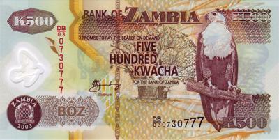 Zambia 500 Kwacha`s 2003 Year Issue-Polimer- UNC - Zambia