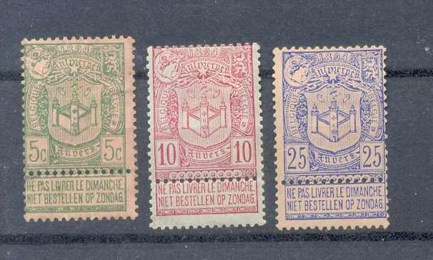 Belgie Ocb Nr : 68 - 70 * Met Scharnier (zie Scan) Lot 4 - 1894-1896 Ausstellungen