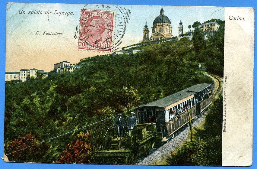 Un Saluto Da Superga. La Funicolare ( Finiculaire )train.ITALIA. Tramway - Transport