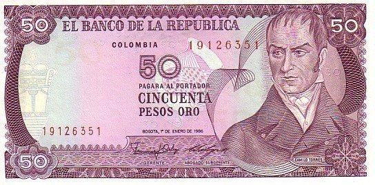 COLOMBIE   50 Pesos Oro   Daté Du 01-01-1986    Pick 425b     ***** BILLET  NEUF ***** - Colombie