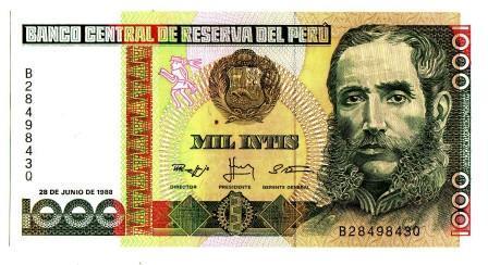 Pérou - 1.000 INTIS - 28/6/1988 - NEUF ET NON PLIE. Impeccable ! - MINT ! - Perú