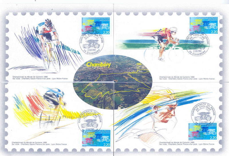 CYCLISME PUZZLE EN CARTE MAXIMUM 4 PIECES CHAMPIONNATS DU MONDE CYCLISTE CHAMBERY - Ciclismo