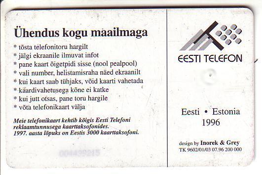 ESTONIA USED PHONECARD 1996 #ET0038 -  Sales Promotion 30 - Estland