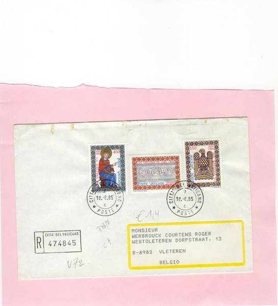 VAT72   TIMBRES SUR LETTRES 776/8    Côte   7 - Other & Unclassified