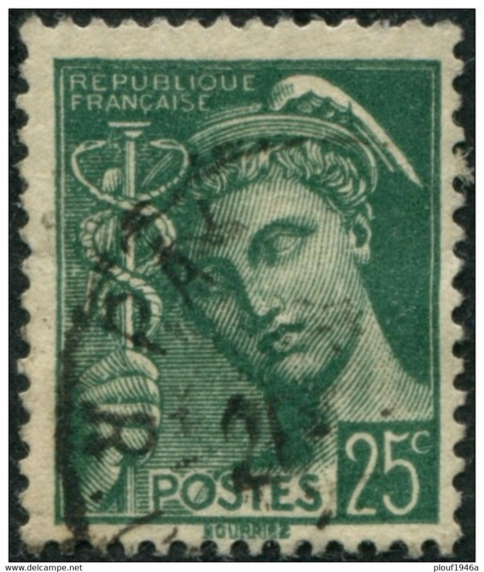 Pays : 189,03 (France : 3e République)  Yvert Et Tellier N° :  411 (o) - 1938-42 Mercure