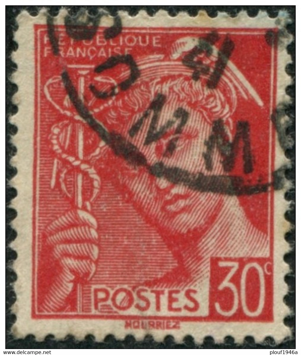 Pays : 189,03 (France : 3e République)  Yvert Et Tellier N° :  412 (o)  Type I - 1938-42 Mercure