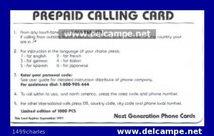 PREPAID  CALLING CARD   JIM CARREY  Année 1997  Tirage 1000 Ex !!!! - Other & Unclassified