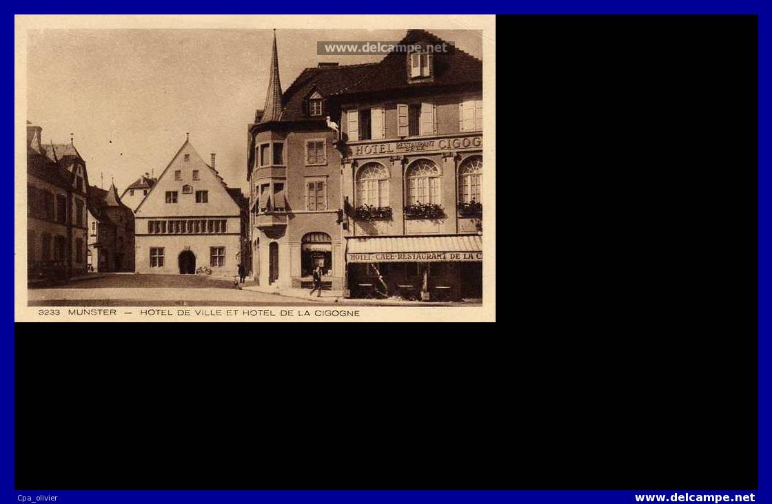 68 MUNSTER Hotel De Ville Et Hotel De La Cigogne, Ed Braun 3233, 193? - Munster