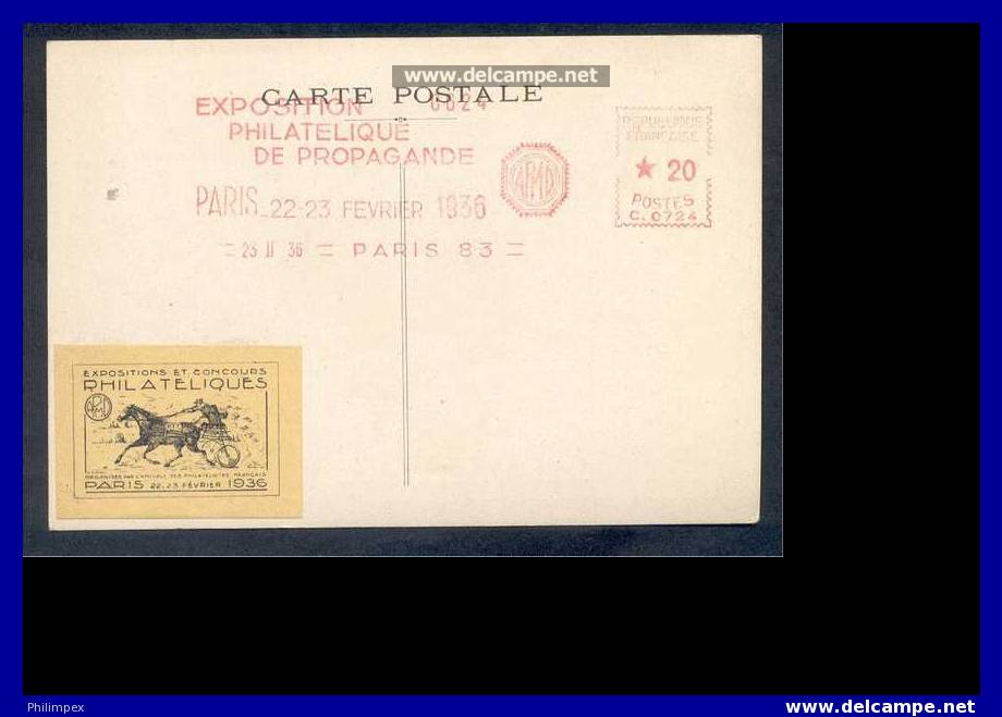 FRANCE POSTCARD - HORSE TOPIC - 1936 - VERY NICE! - Cavalli