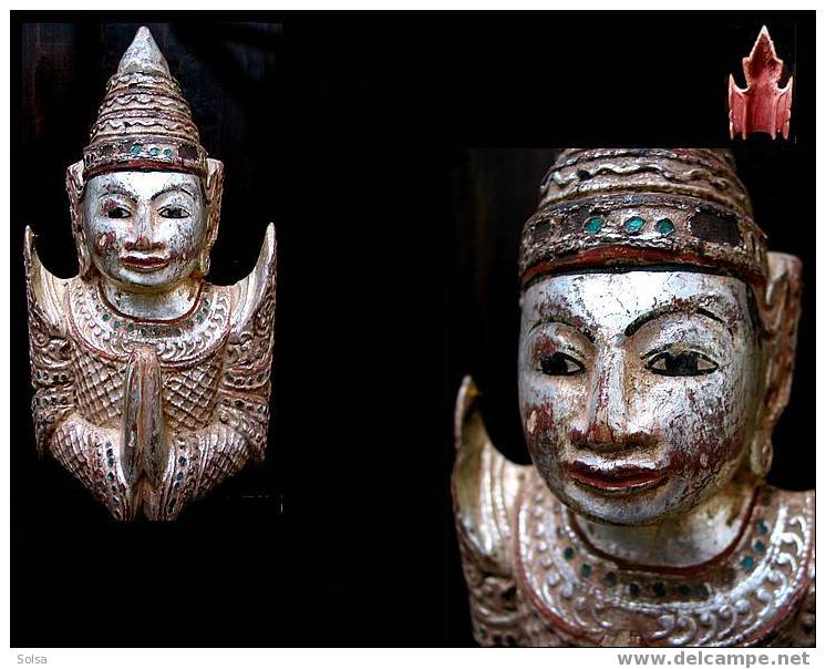 - Figure D’autel Domestique Birman II/ Great Burmese Figure From The Court II - Bois