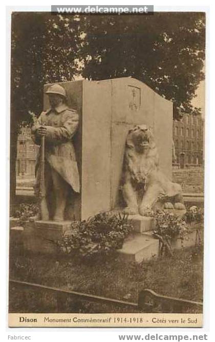 Dison - Monument Commémoratif 1914-1918 - Côtés Vers Le Sud - Dison