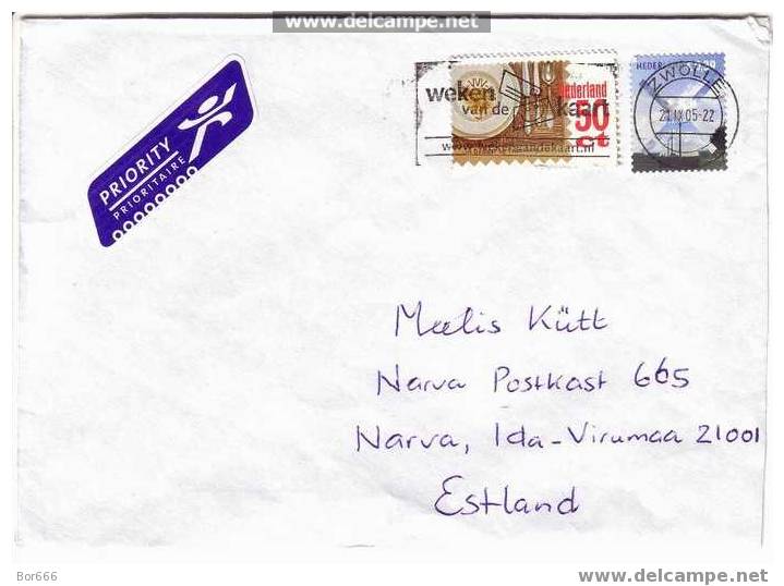 GOOD POSTAL COVER : NETHERLANDS To ESTONIA 2005 - Good Stamped: Windmill - Otros & Sin Clasificación