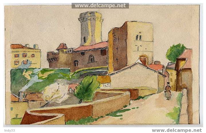 CHATEAU EN VILLE - Aquarelles