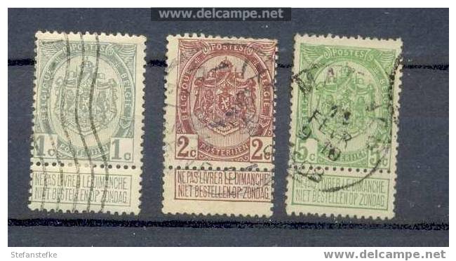 Belgie Ocb Nr : 81 - 83 Gestempeld  (zie Scan Voor Tanding) Lot 4 - 1893-1907 Armoiries