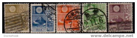 JAPAN   Scott # 171-6 F-VF USED - Usati