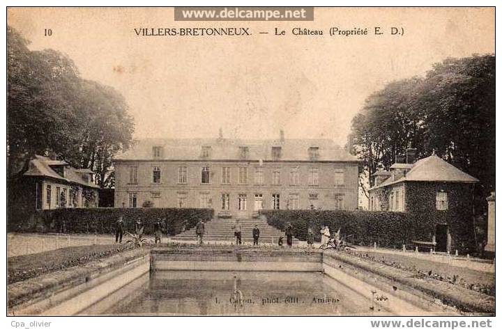 80 VILLERS BRETONNEUX Chateau, Animée, Ed Caron 10, 191? - Villers Bretonneux