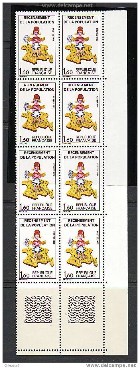 France ** N° 2202 - Varièté Sans Le 7 Sur La Corse Bde De 10 Timbres Avec 2 Timbres - Ongebruikt