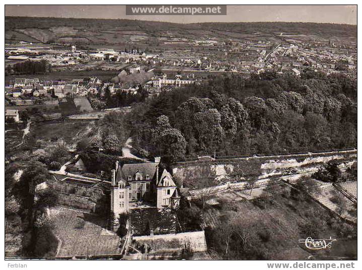 18.SAINT AMAND MONTROND. Vue Générale Aérienne Sur Le Chateau Et Le Parc. Carte Dentelée. - Saint-Amand-Montrond