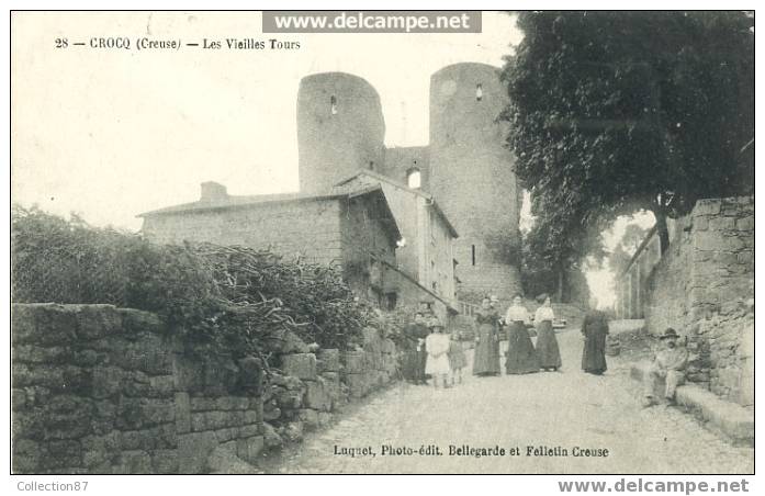 23 - CREUSE - CROCQ - RUE De L´EGLISE Et Les TOURS - Editeur LUQUET 28 - Crocq