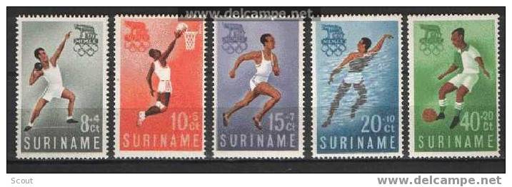 SURINAME - SURINAM - 1960 - J. O. DE ROMA YT 336/340 ** - Ete 1960: Rome