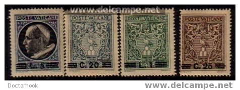 VATICAN   Scott # 102-9, E 7-8* F-VF MINT LH - Unused Stamps