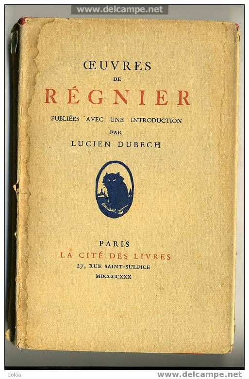Oeuvres De RÉGNIER, Introduction De Lucien DUBECH, 1930 - Autores Franceses