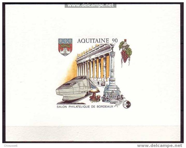 France Bloc CNEP  N° 12 - Aquitaine 1990 - Epreuve De Luxe - CNEP